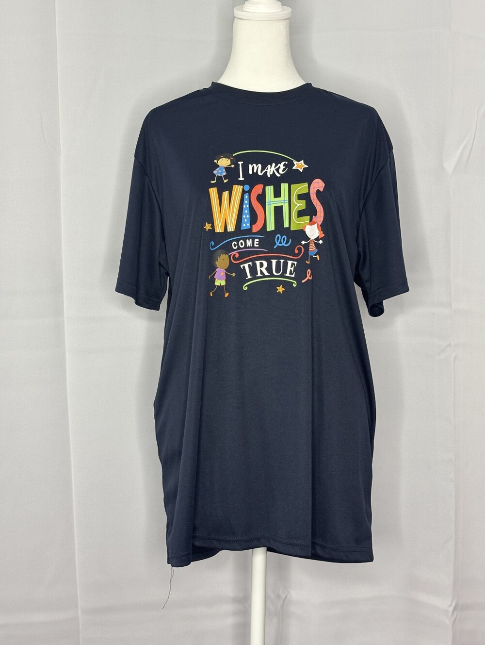 Joyful Threads Kids Wish Network XL I Make Wishes Come True Graphic T-Shirt Navy